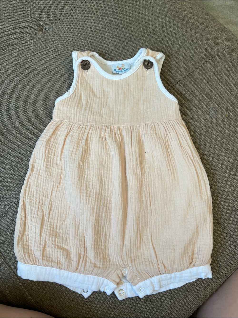 Peach Muslin Baby Romper